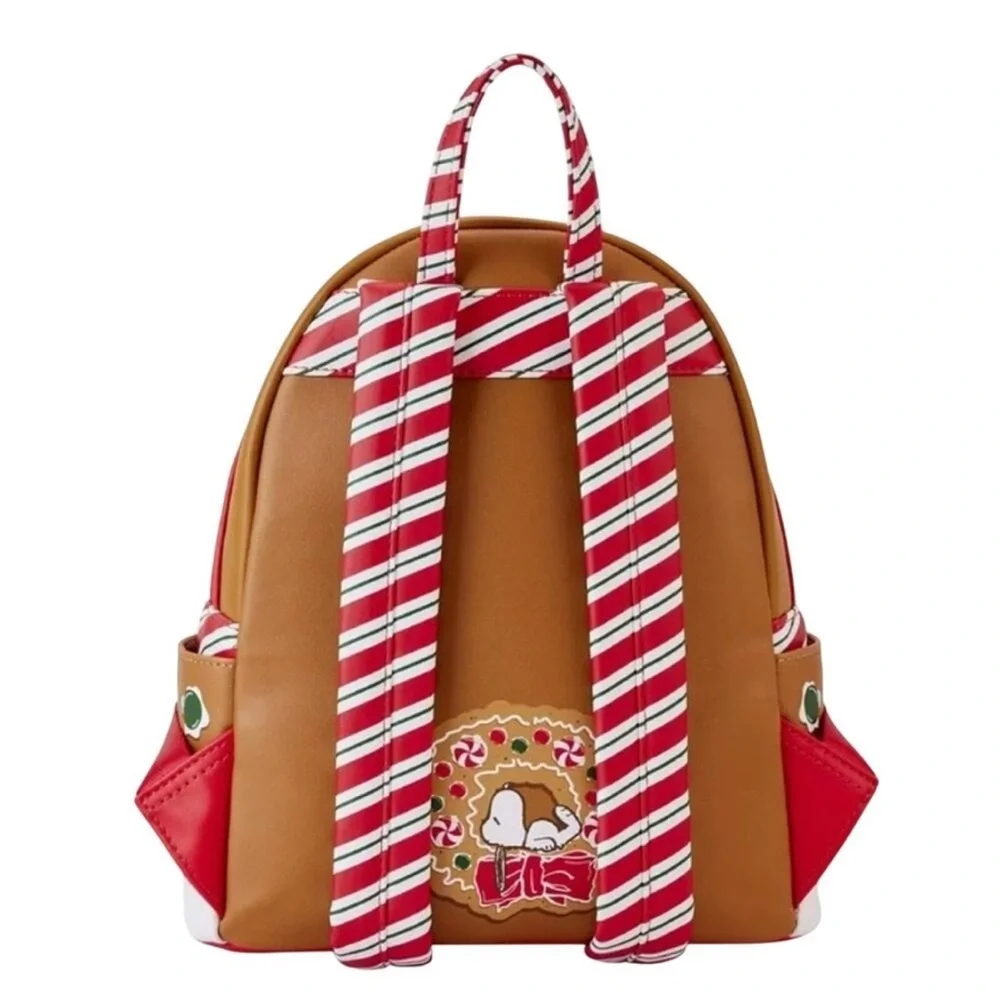 NWT Loungefly Peanuts Snoopy Gingerbread House Christmas Backpack